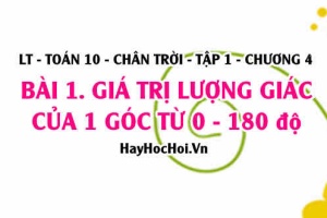 Giá trị lượng giác của hai góc bù nhau và giá trị lượng giác của 1 số góc đặc biệt? Toán 10 chân trời tập 1 chương 4 bài 1